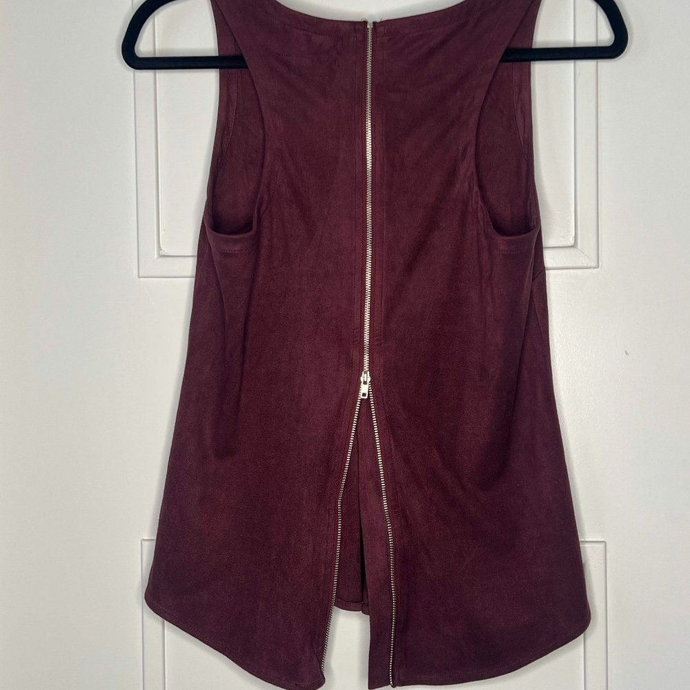 Burgundy Back Zip Tank